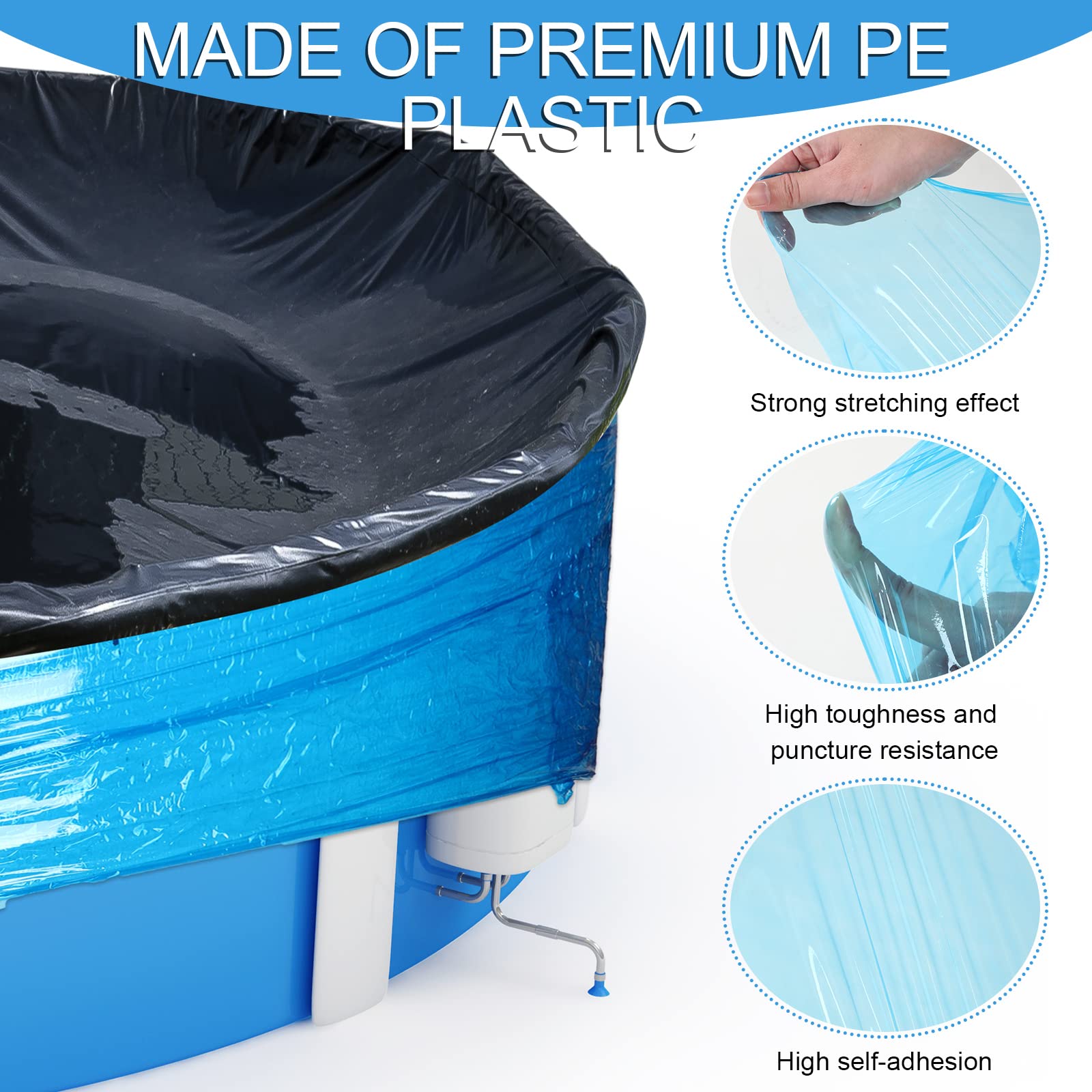 TaoBary wrap applied around an above-ground pool showing windproof benefit