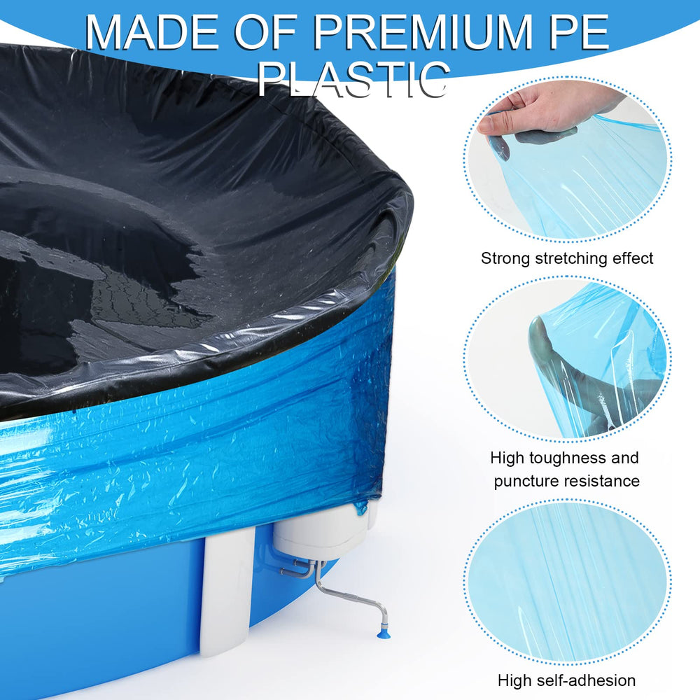 TaoBary wrap applied around an above-ground pool showing windproof benefit