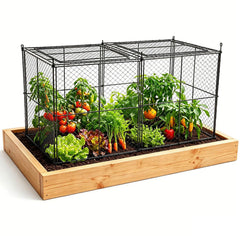 TAOMENNI front view of assembled crop cage showing full coverage and protection