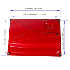 Tapa closeup of mounting holes and measured dimensions for accurate fit