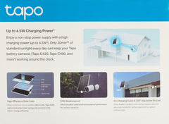 Tapo solar panel close-up of monocrystalline cells highlighting higher energy conversion
