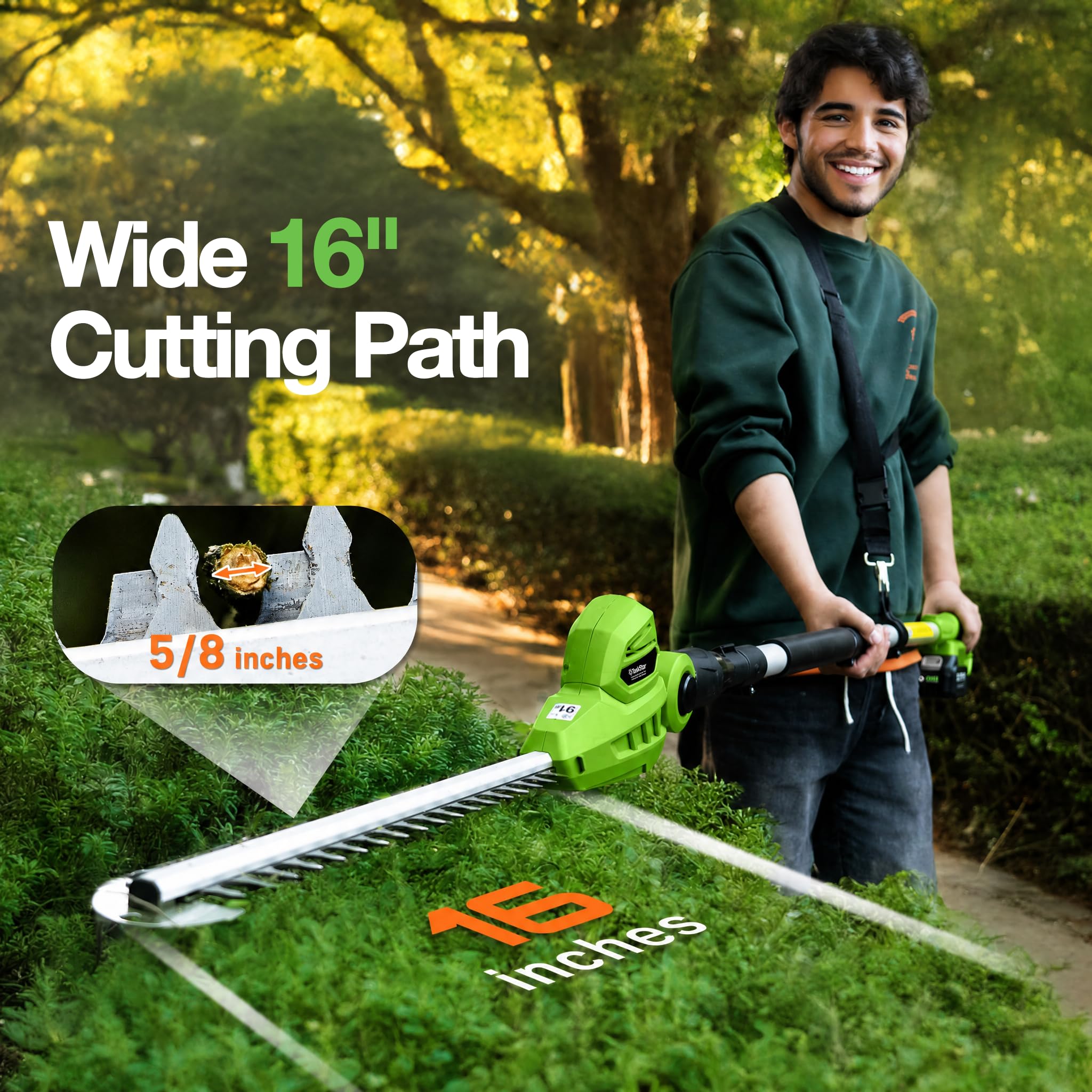 TaskStar 16-inch dual-action blade closeup for smoother precise cuts