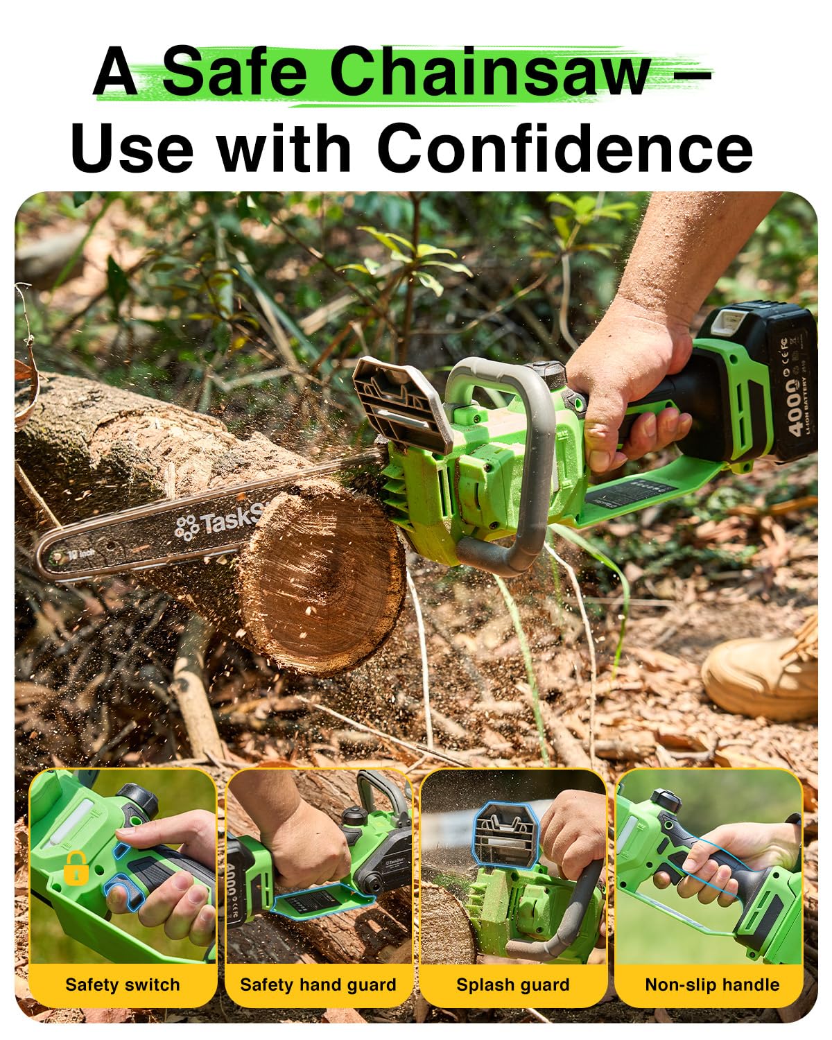 TaskStar mini chainsaw handheld for tight-space pruning efficiency