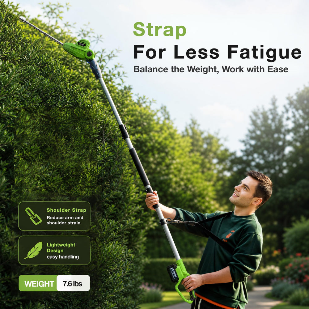 TaskStar ergonomic shoulder strap and power grip for reduced fatigue