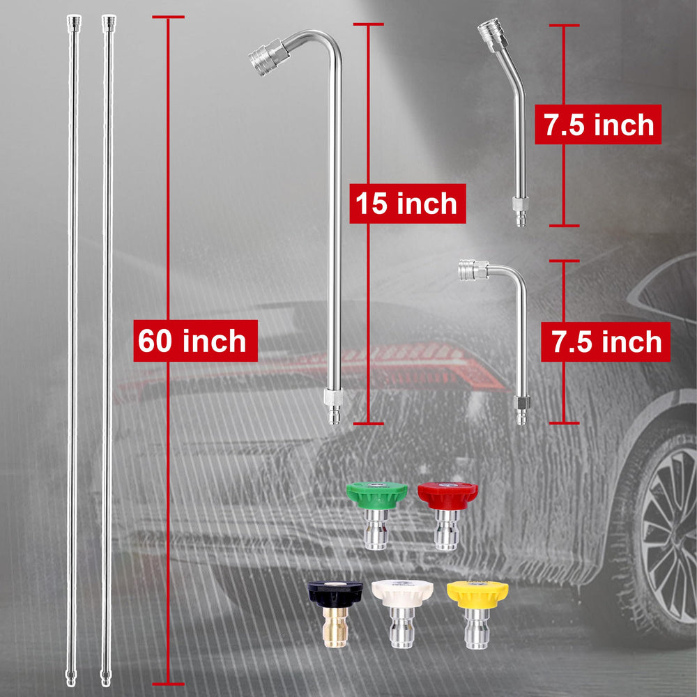 TasuoX five quick-connect nozzle tips laid out for versatile surface cleaning