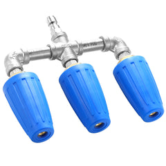 TasuoX front view of triple turbo nozzle showing compact robust design and fast cleaning