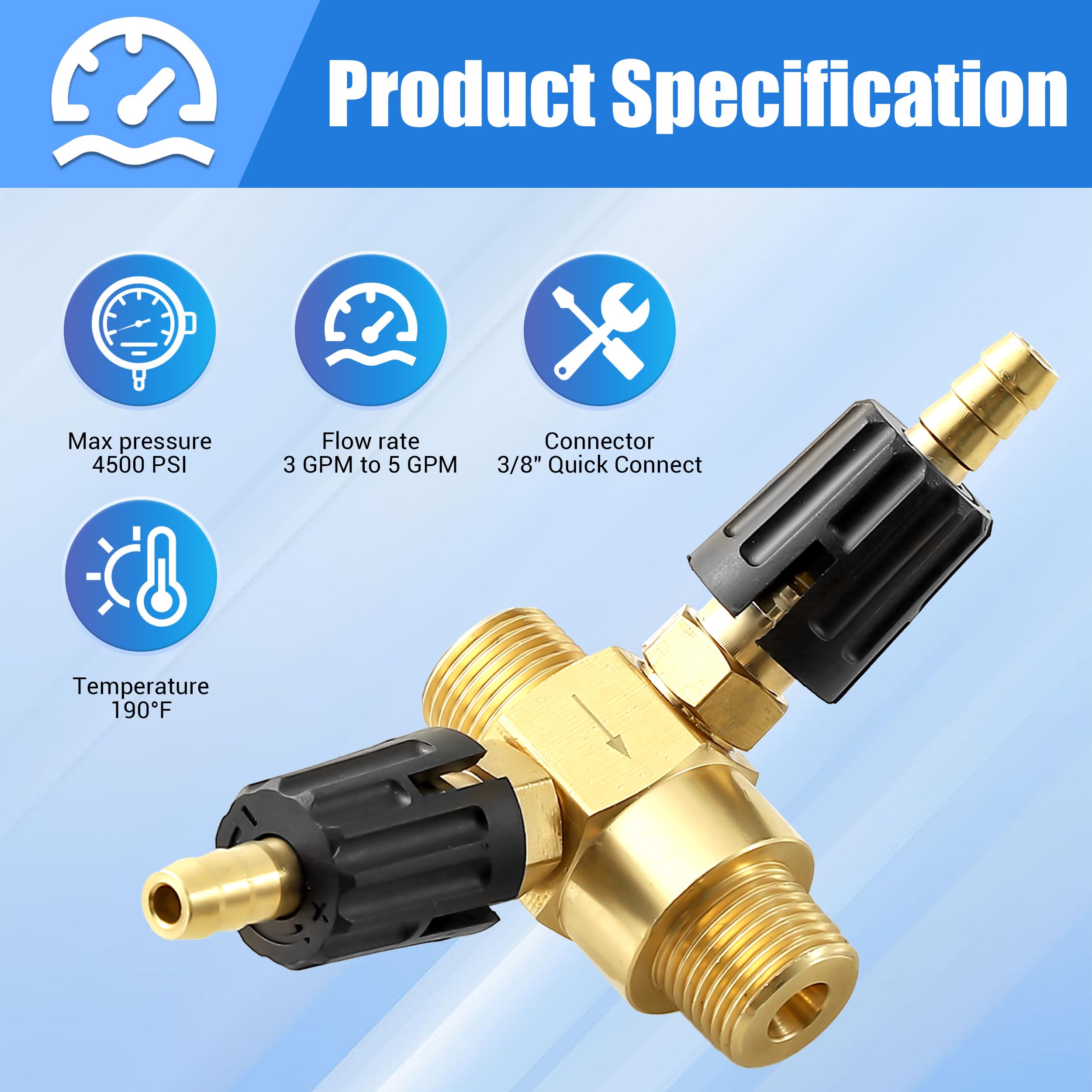 TasuoX injector mounted to pressure washer demonstrating simple installation
