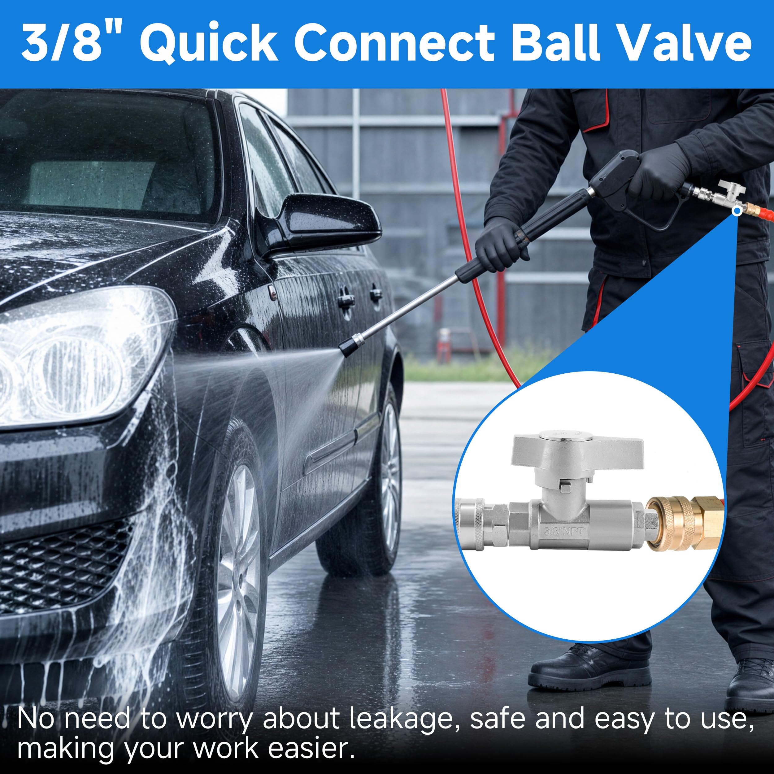TasuoX valve installed on a pressure-wand demonstrating in-use convenience