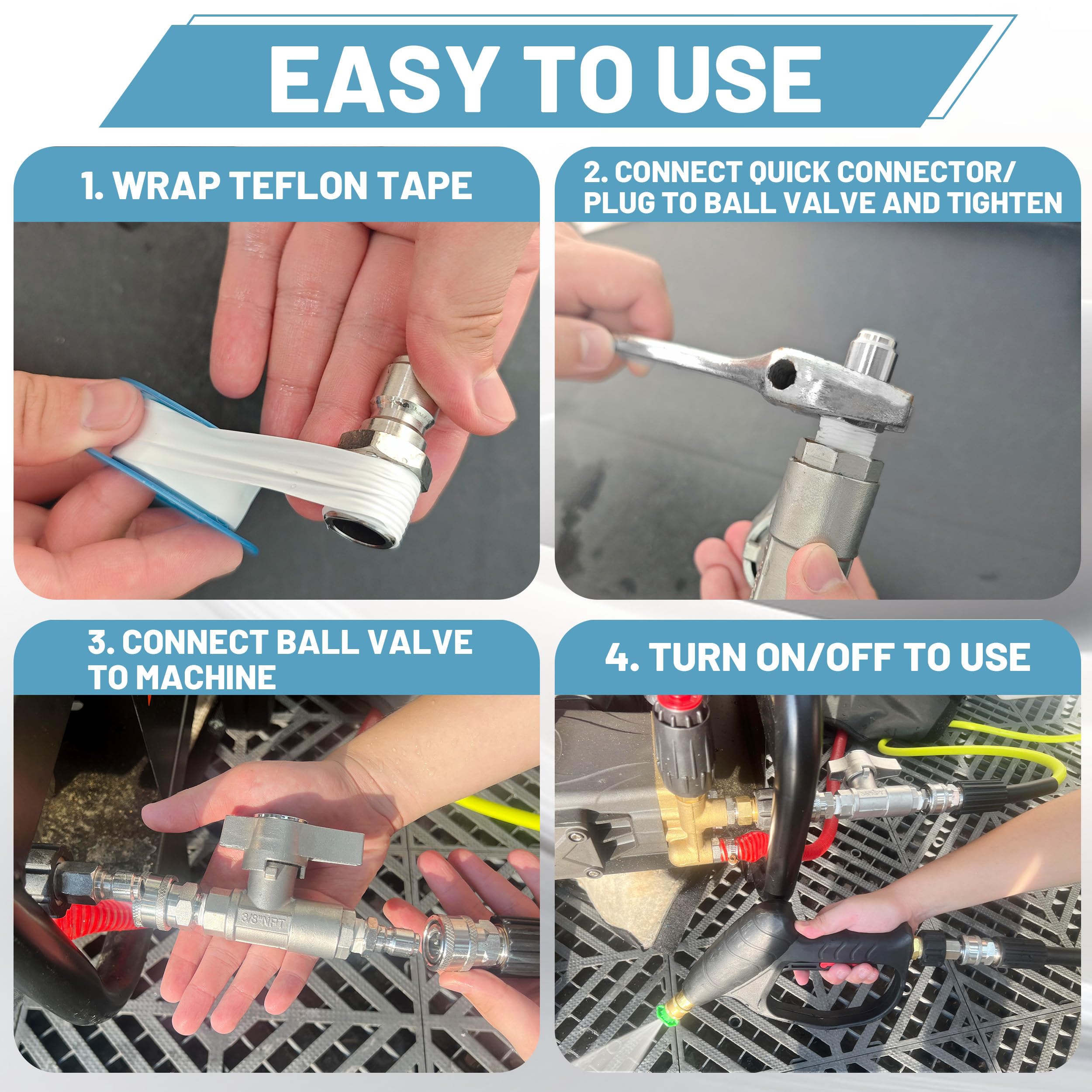 TasuoX in-use on a pressure washer cleaning exterior surfaces efficiently