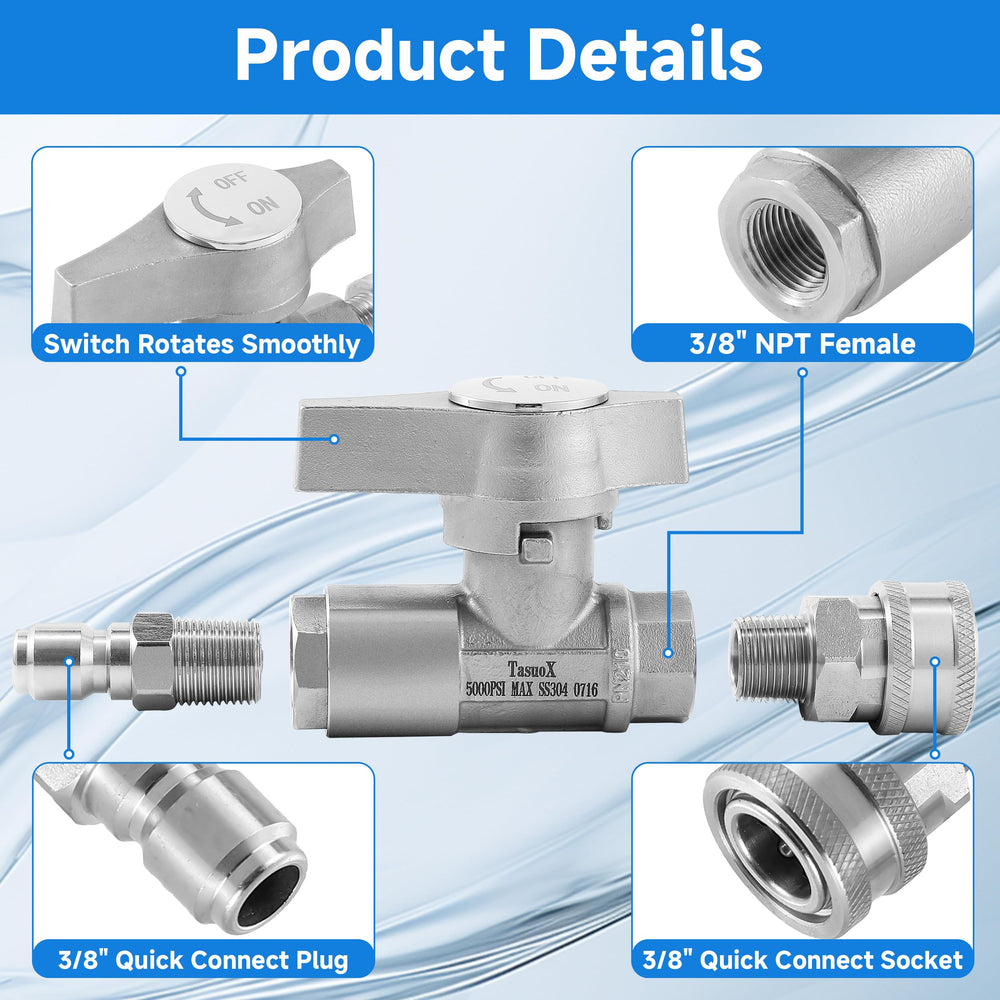 TasuoX valve beside ruler for scale showing compact professional size