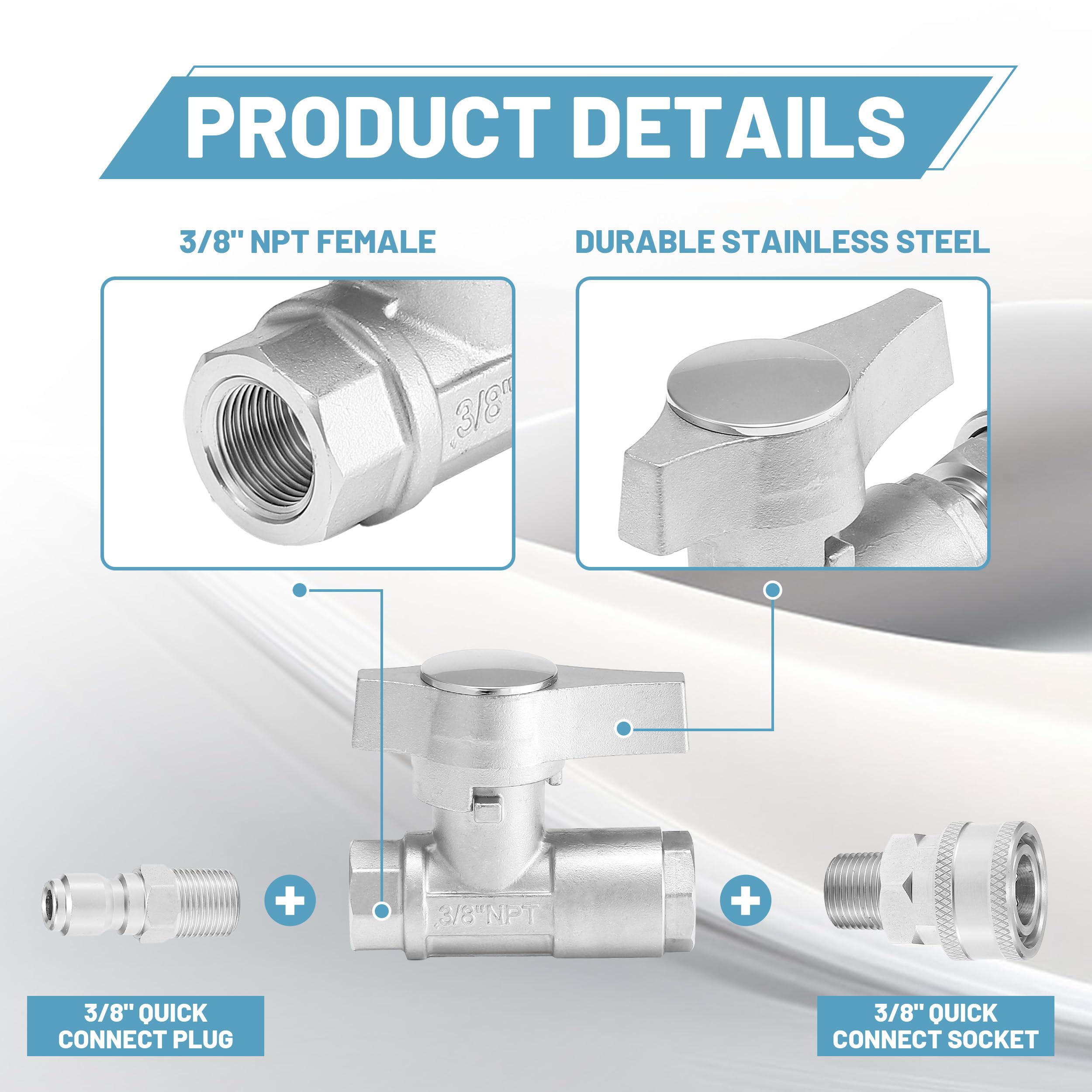 TasuoX dual O-ring seal and components illustrating leak-free reliability