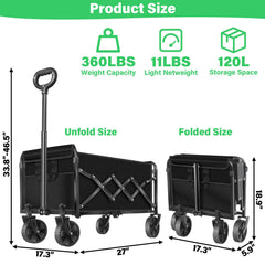 TATAANTY collapsed wagon folded compact for storage and travel, saving trunk and closet space