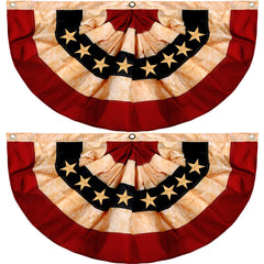 Tatuo front view pleated fan flag showing full design and instant curb appeal