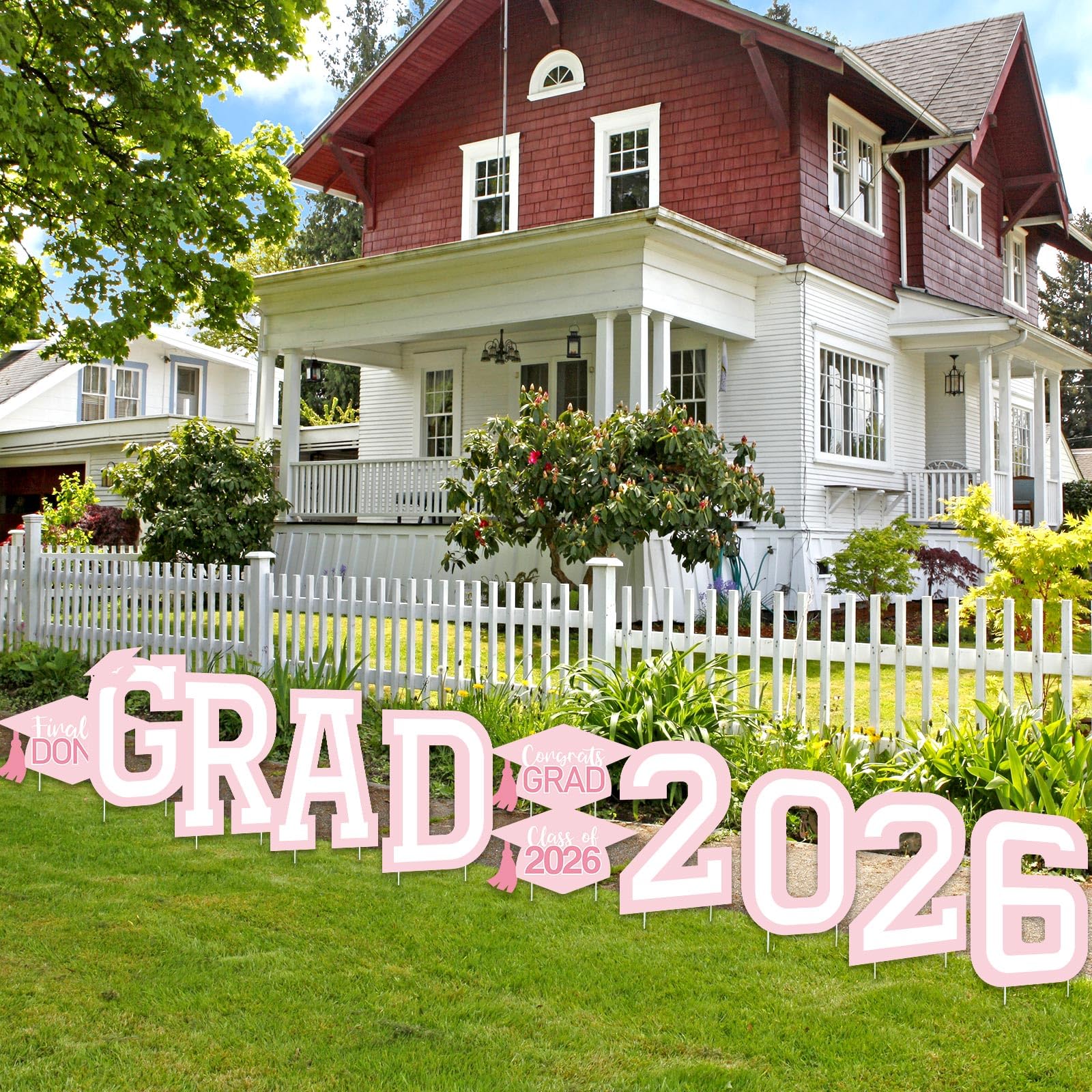 Tatuo lifestyle driveway display with multiple signs creating photo-ready celebration benefit