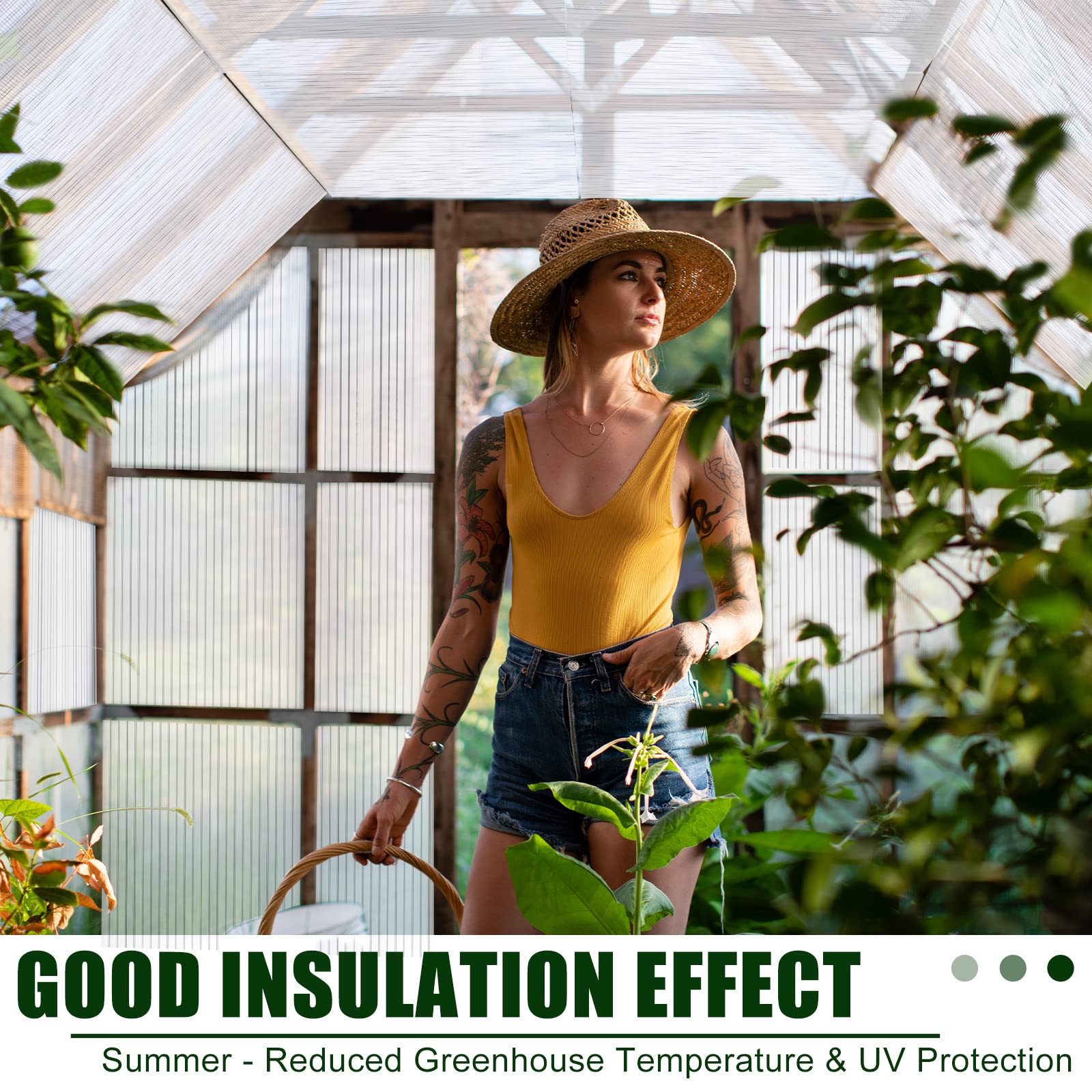 Tatuo panel installed in greenhouse frame providing plant protection