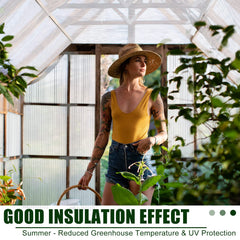 Tatuo panel installed on greenhouse frame letting diffused sunlight nourish plants