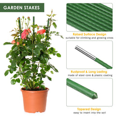 Tatuo pointed tip pushed into soil demonstrating easy insertion and stable support