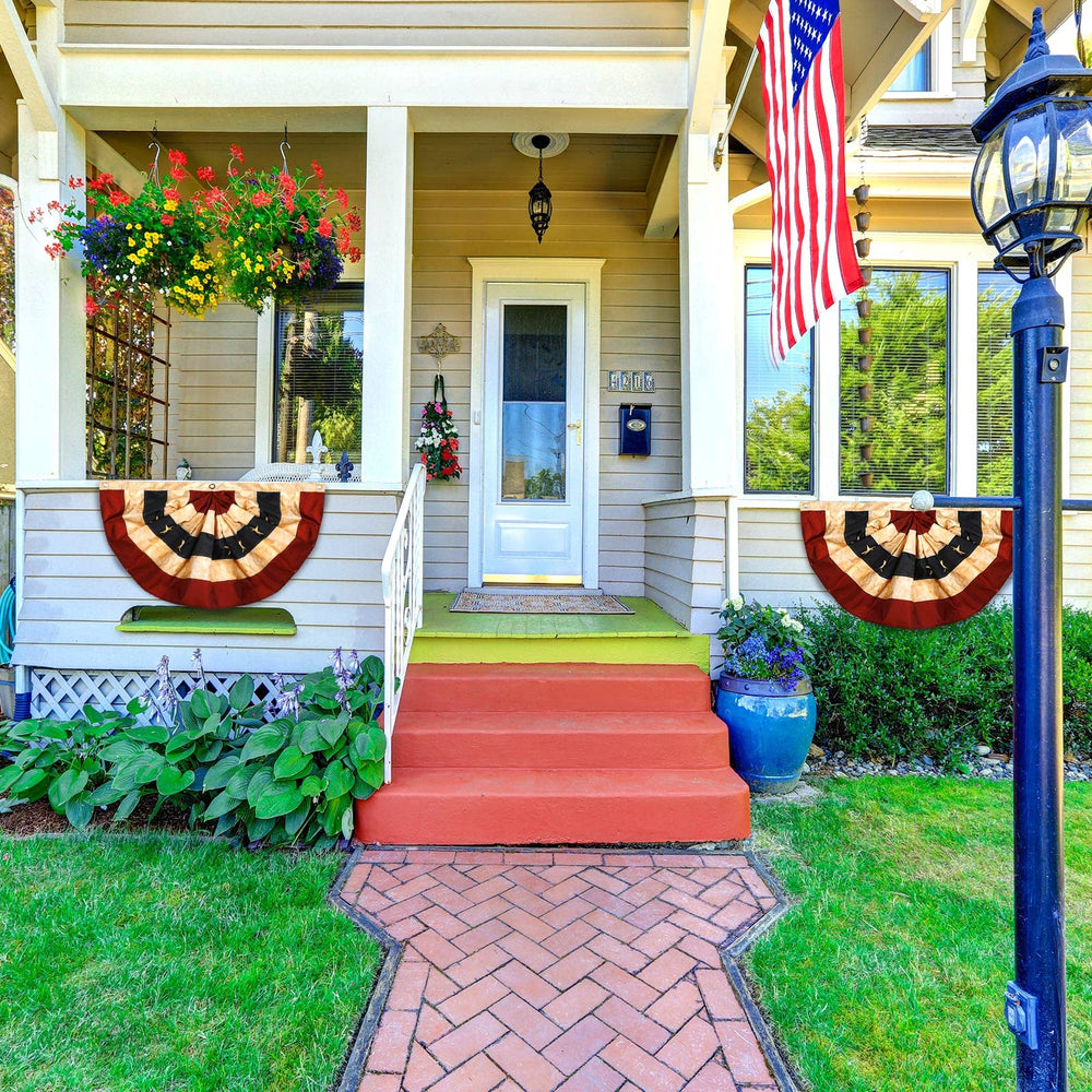 Tatuo porch installation lifestyle shot showing festive curbside decoration