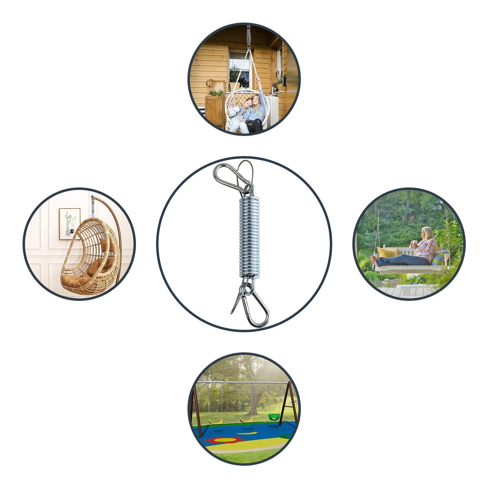 tauuio springs supporting a punching bag to illustrate heavy-load capacity