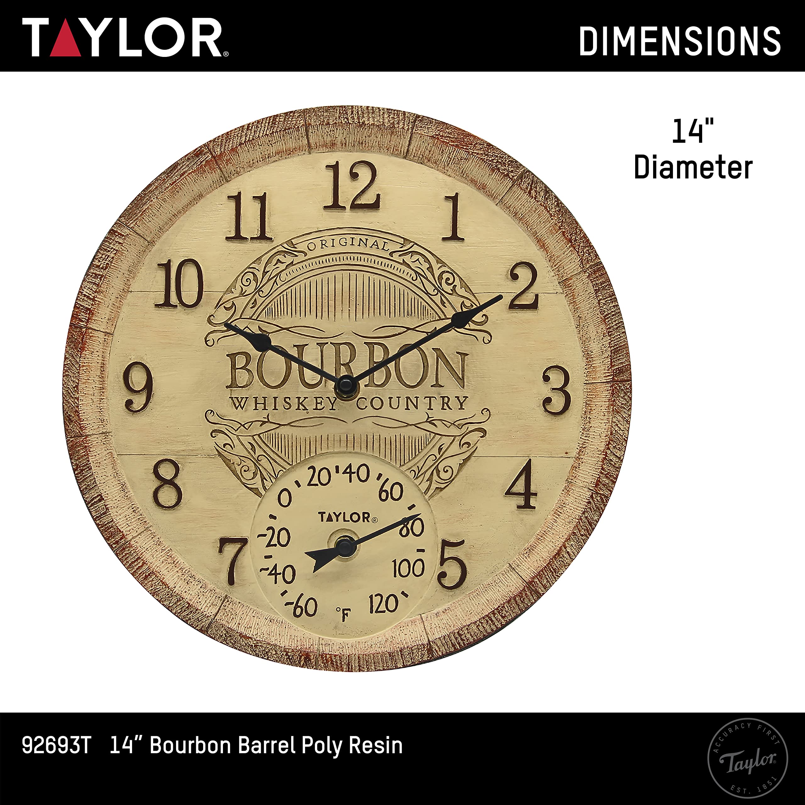 Taylor bourbon barrel side profile showing durable weather-resistant construction