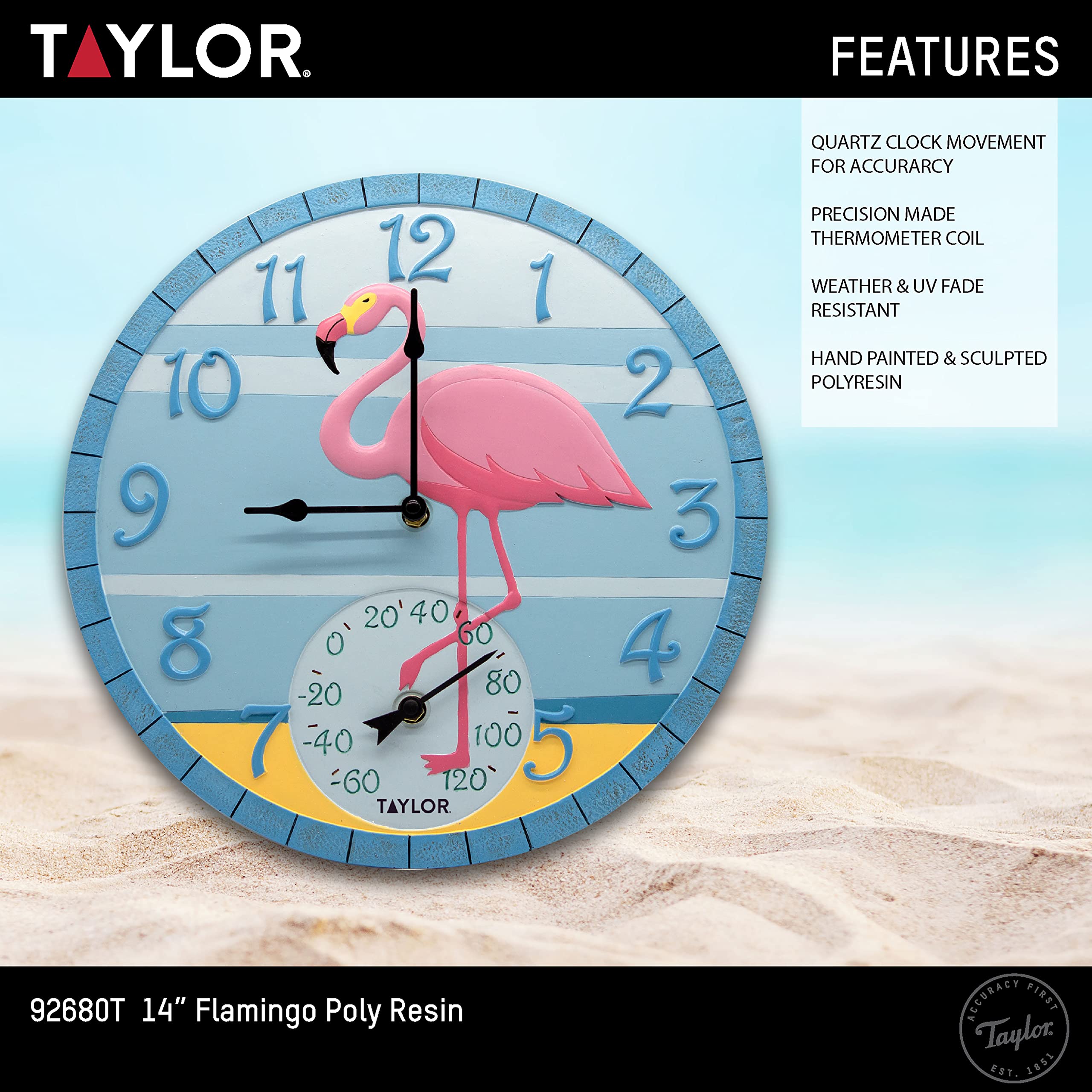 Taylor flamingo placed poolside showing durable color retention and outdoor suitability