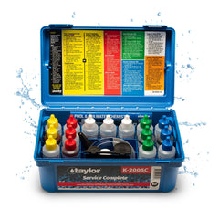 Taylor front view of K-2005C kit showing contents and organization for quick testing