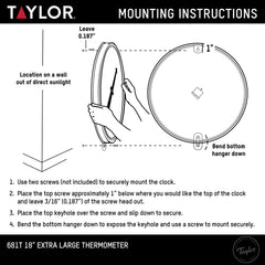 Taylor back view showing built-in hanger for simple secure mounting