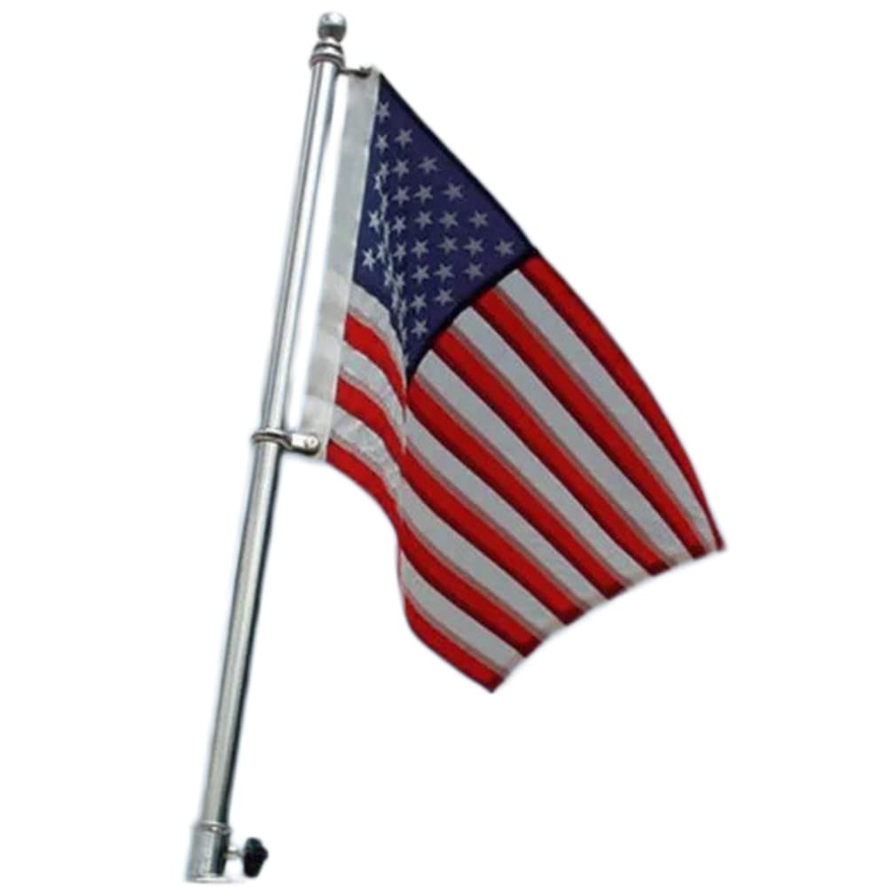 TaylorMade 902 front view showing stainless pole and mounted flag, durable display