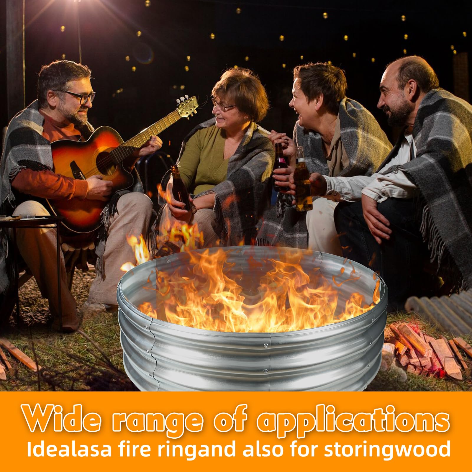 TBMLC fire ring in use with campfire offering safe contained flame for gatherings