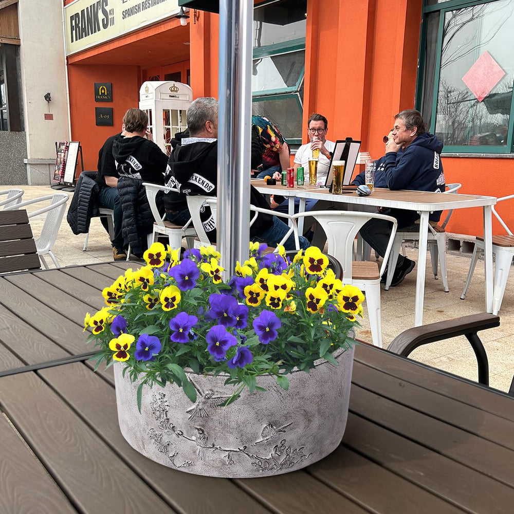 Tbpro installed on a patio table creating a centered floral display