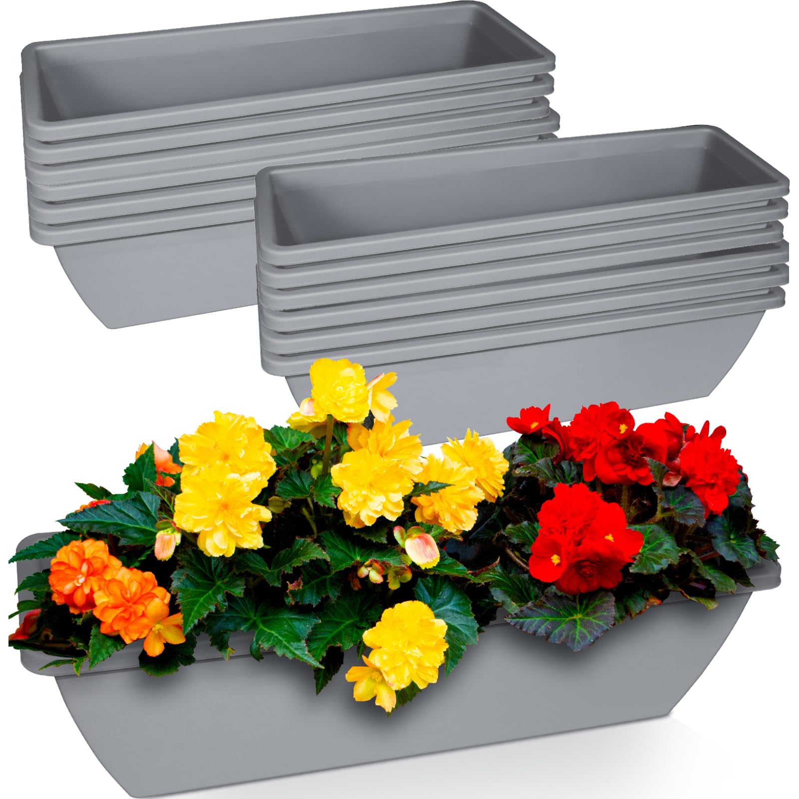tcevily front view of window box planters showing clean modern design and cohesion