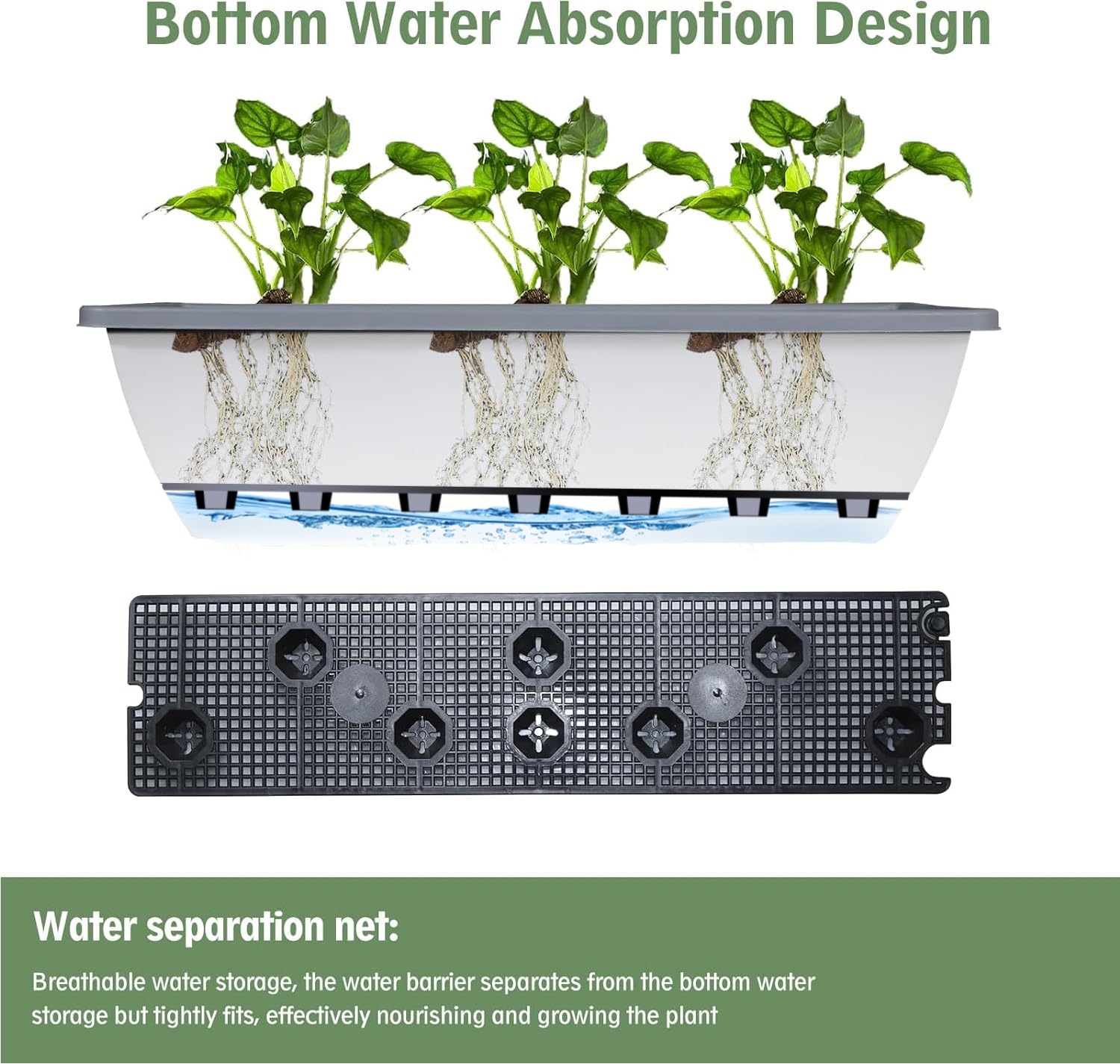 tcevily internal shelf insert detail demonstrating organized drainage and root protection