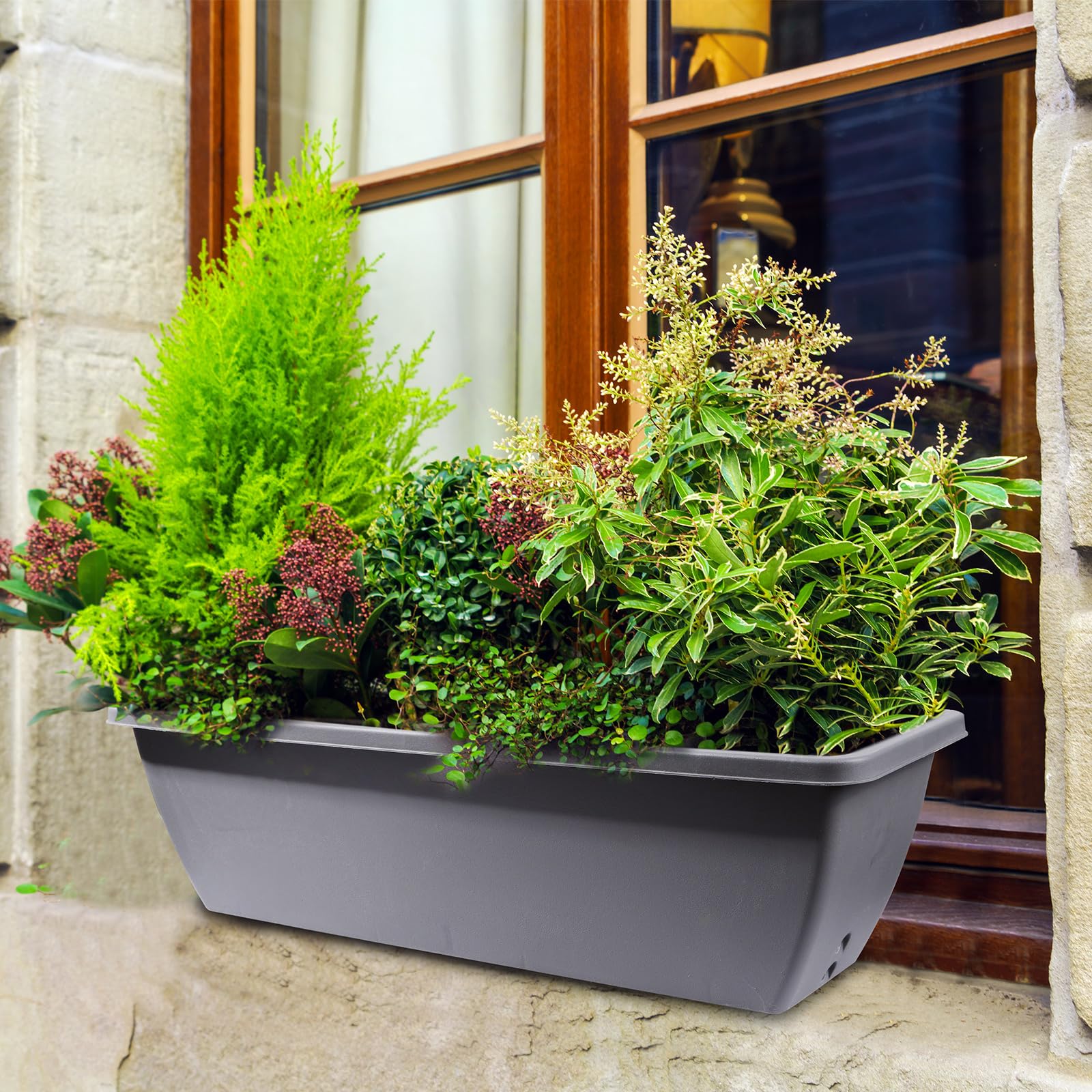 tcevily stacked planters demonstrating compact storage and convenient handling
