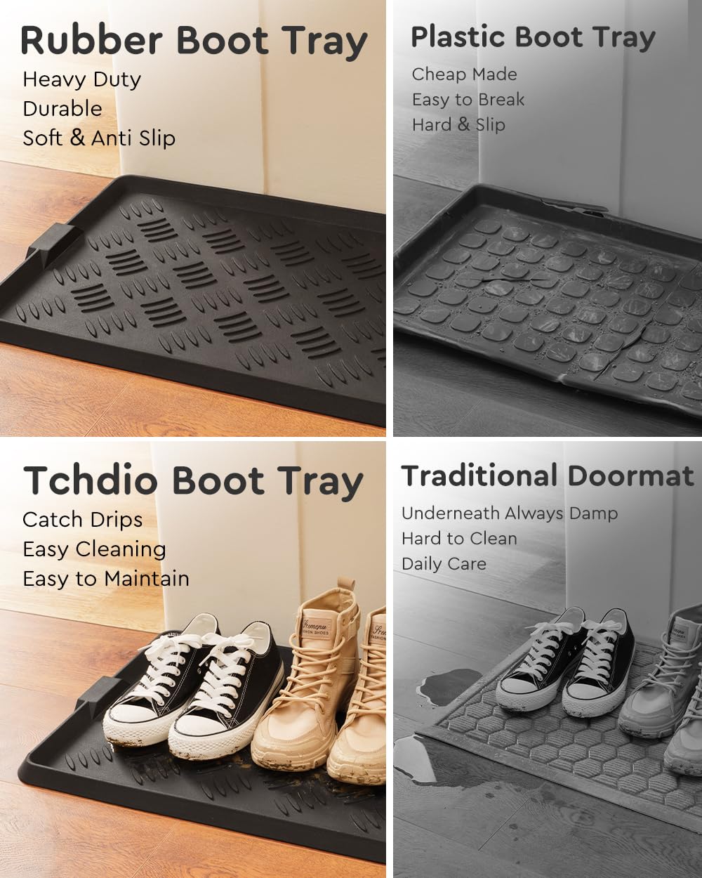 tchdio close-up textured base prevents shoe slipping for safety