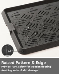 tchdio tray filled with boots demonstrating capacity for multiple shoe pairs