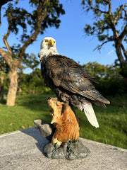 Teaeeno eagle front view showing lifelike pose and outdoor-ready finish