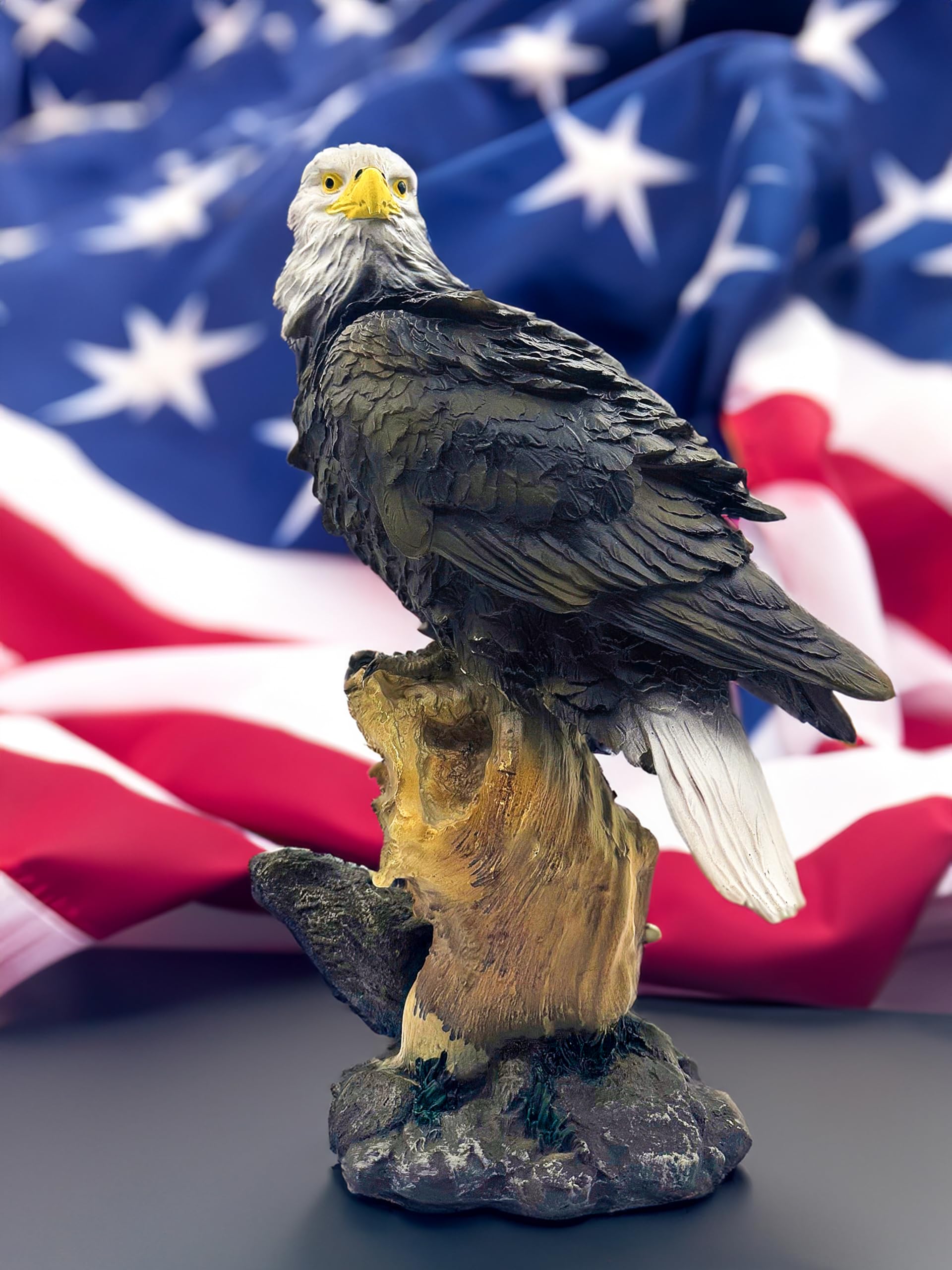 Teaeeno eagle styled on a desk adding character to home office decor