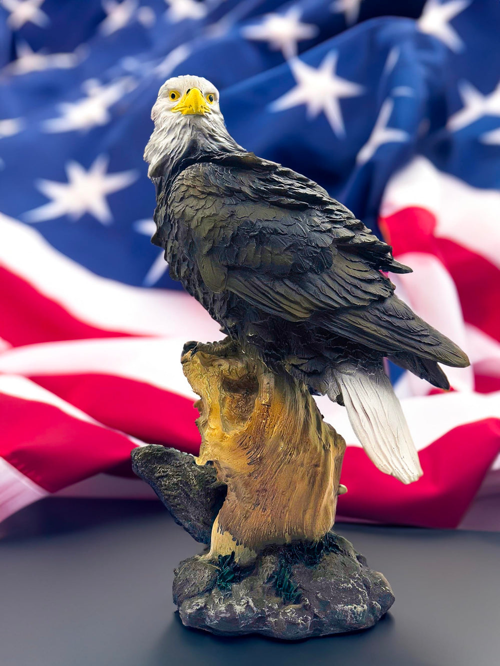 Teaeeno eagle styled on a desk adding character to home office decor