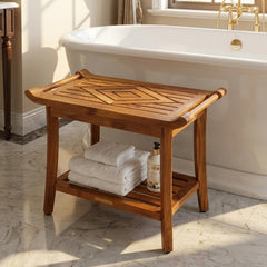 Teak Culture armrest and towel rack providing secure support and convenient storage