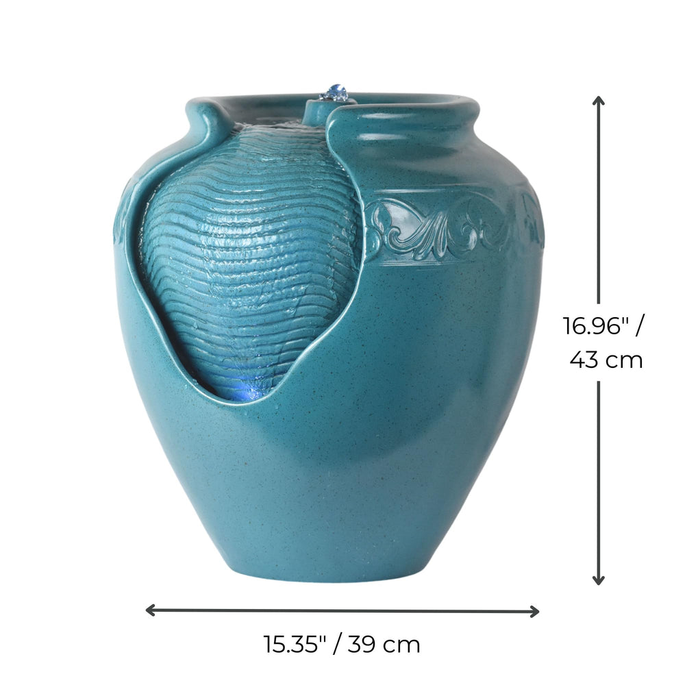 Teamson Home back angle showing wave-textured surface for soothing water patterns
