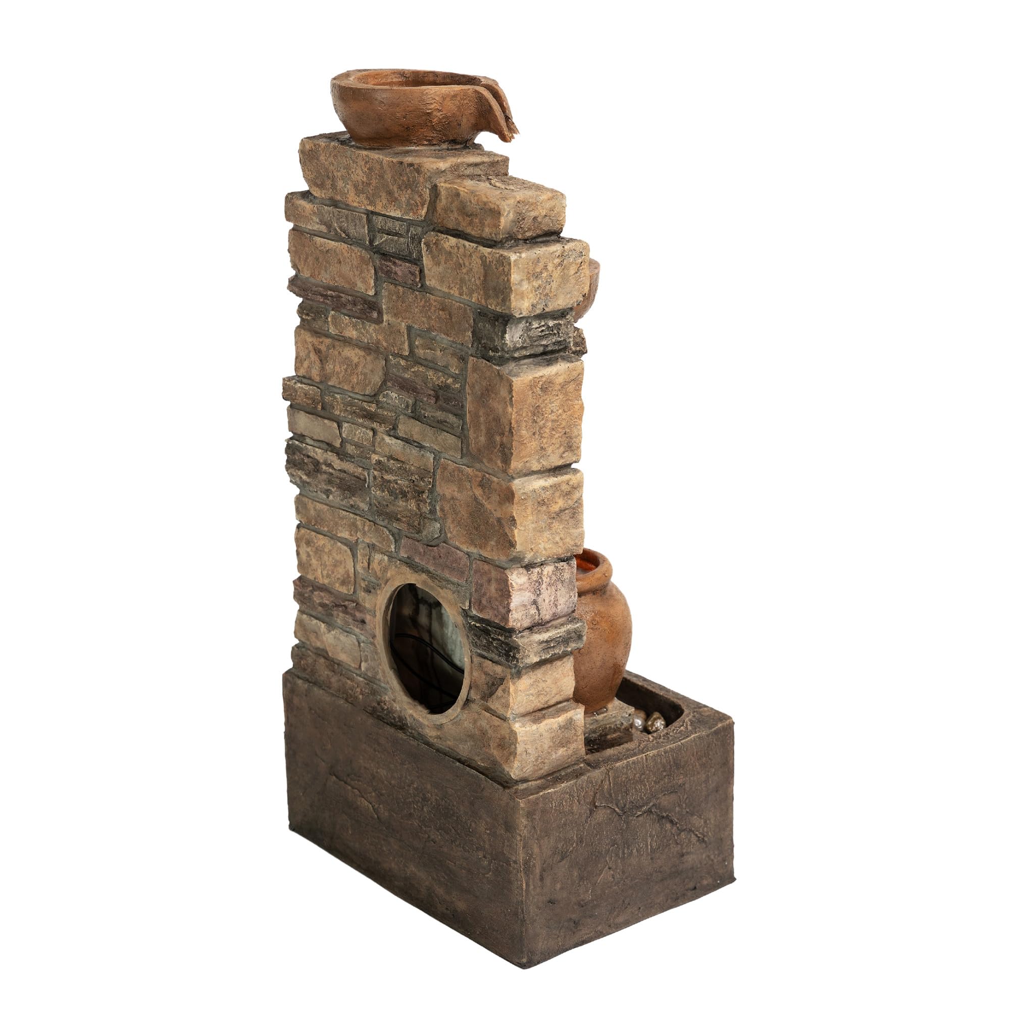 Teamson Home rear cover and power cord detail illustrating debris protection and neat installation