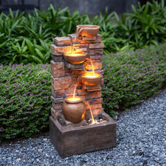 Teamson Home close-up of textured faux stone surface highlighting natural look and durability benefit
