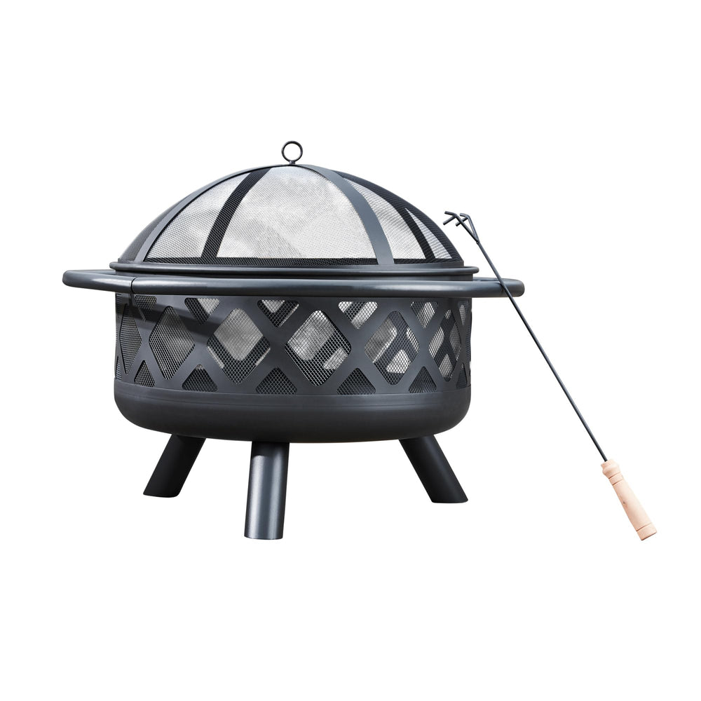 Teamson Home burning wood in bowl showing steady flames and efficient heat