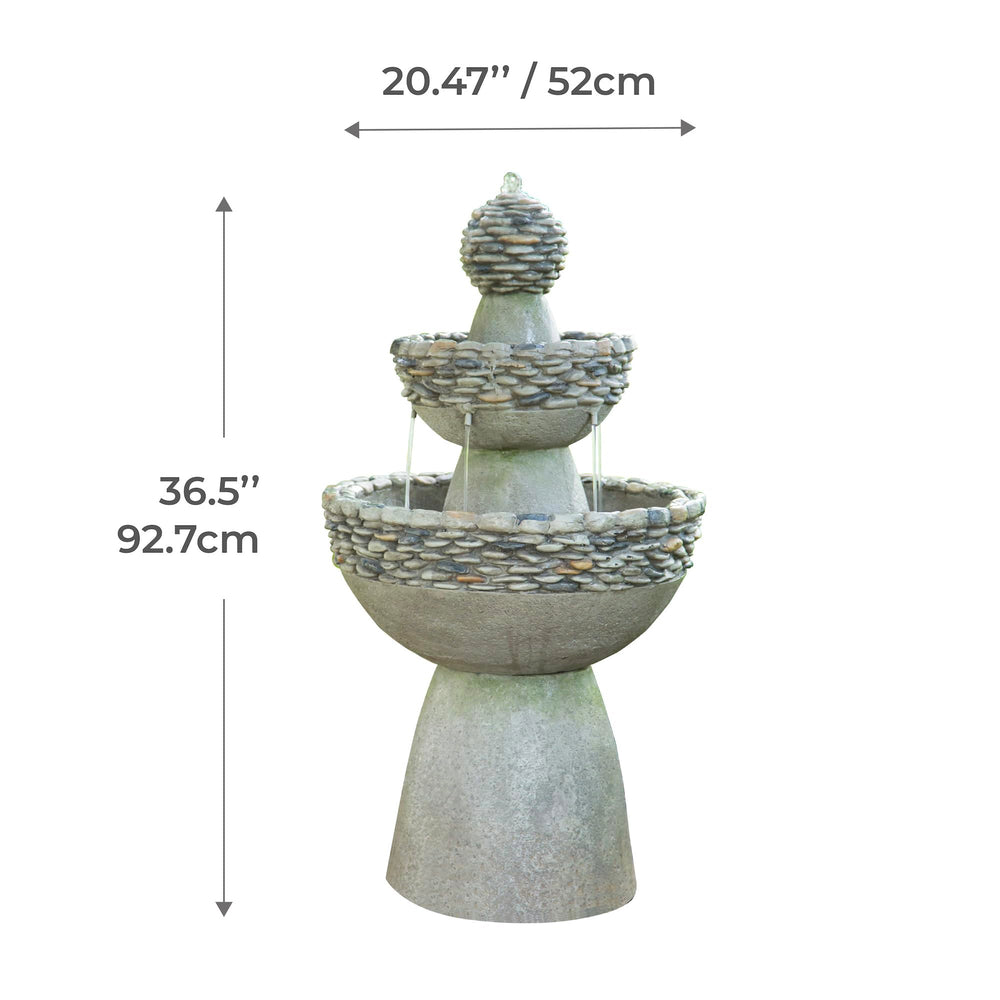 Teamson Home fountain on patio showing enhanced outdoor ambiance and curb appeal