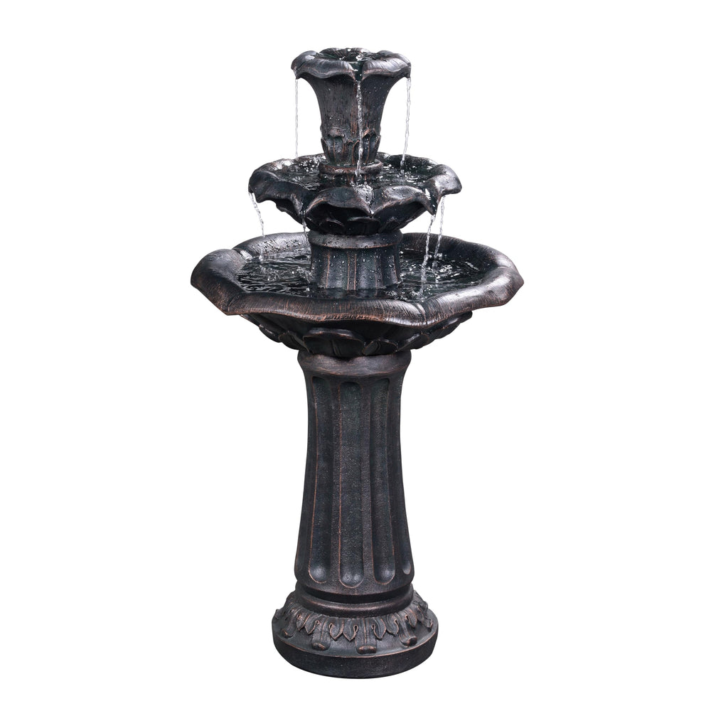 Teamson Home front view of fountain showing tiers and calming flow