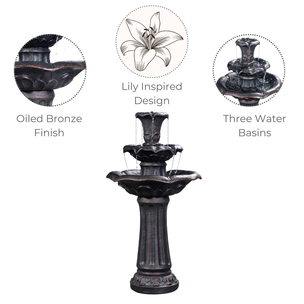 Teamson Home fountain placed in garden to enhance outdoor ambiance
