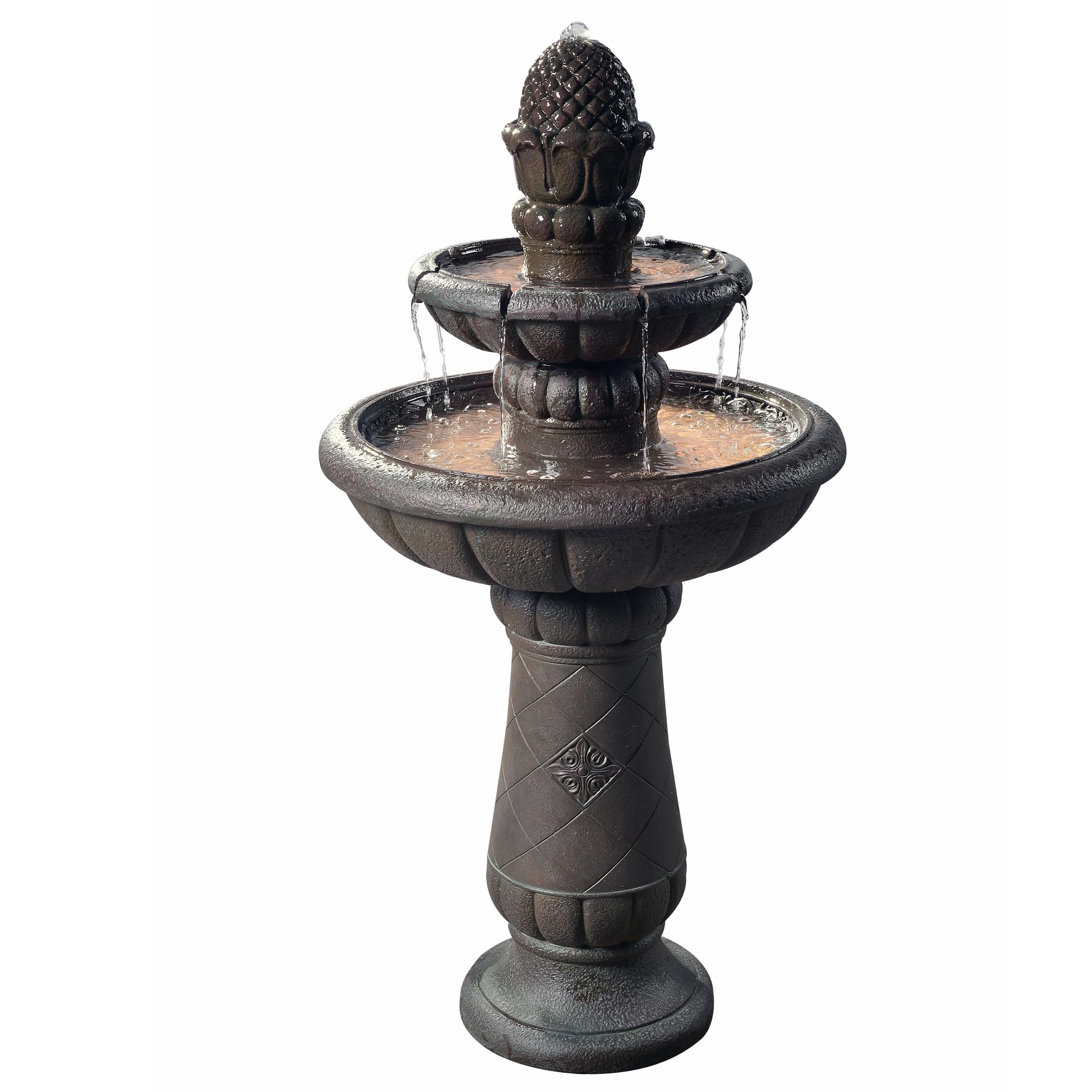 Teamson Home fountain front view showing two-tier design and welcoming look