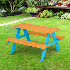 Teamson Kids table with child for scale showing comfortable low height