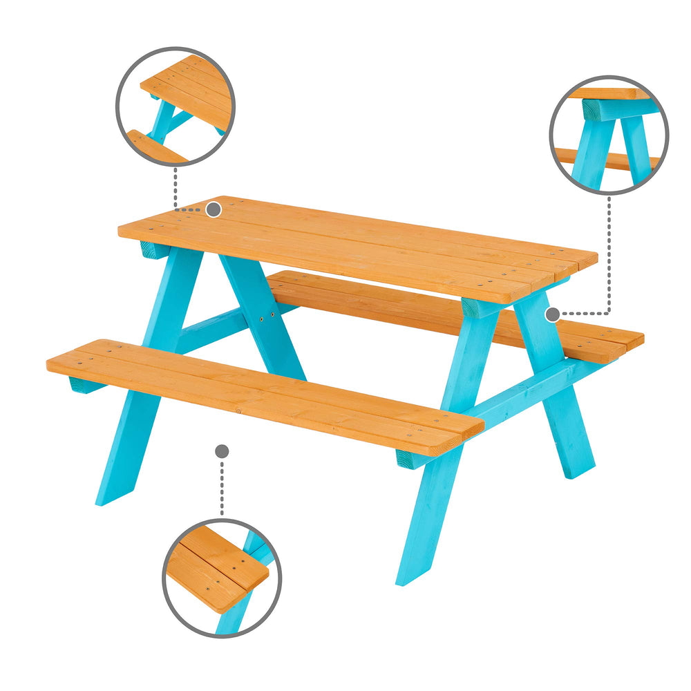 Teamson Kids weather-resistant stain close-up showing outdoor protection