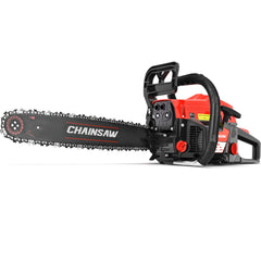 TECHMOO front view assembled chainsaw showing robust build and ready-to-use power